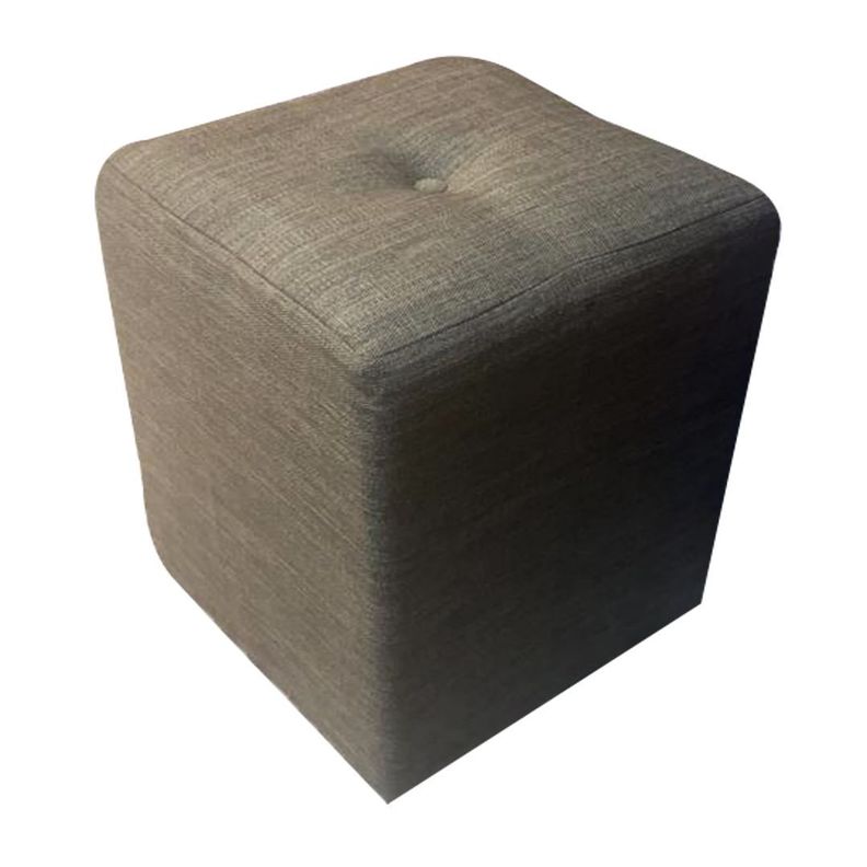 Pouf HVM Cuadrado Gris Perla Lino Felpa-1