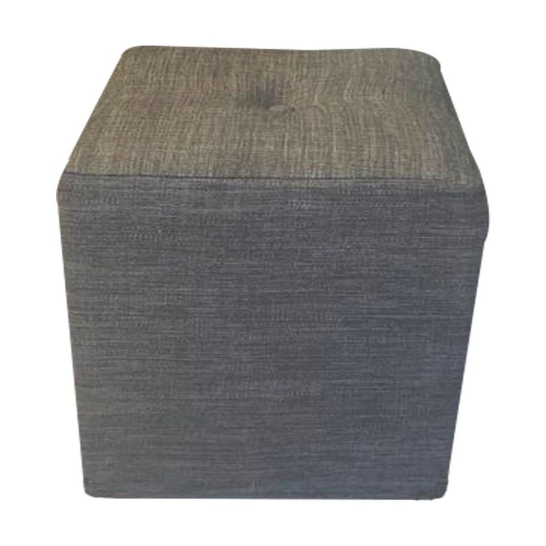 Pouf HVM Cuadrado Gris Perla Lino Felpa-2