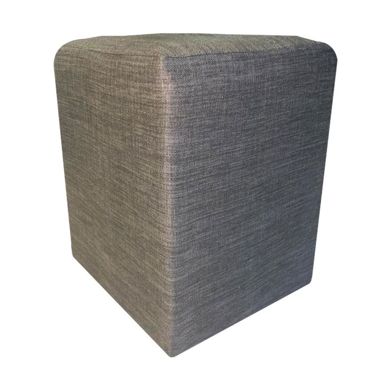 Pouf HVM Cuadrado Gris Perla Lino Felpa-3
