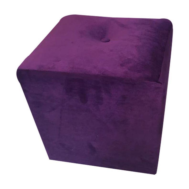 Pouf HVM Cuadrado Morado Felpa-1