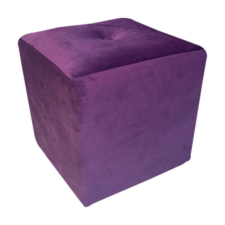 Pouf HVM Cuadrado Morado Felpa-2
