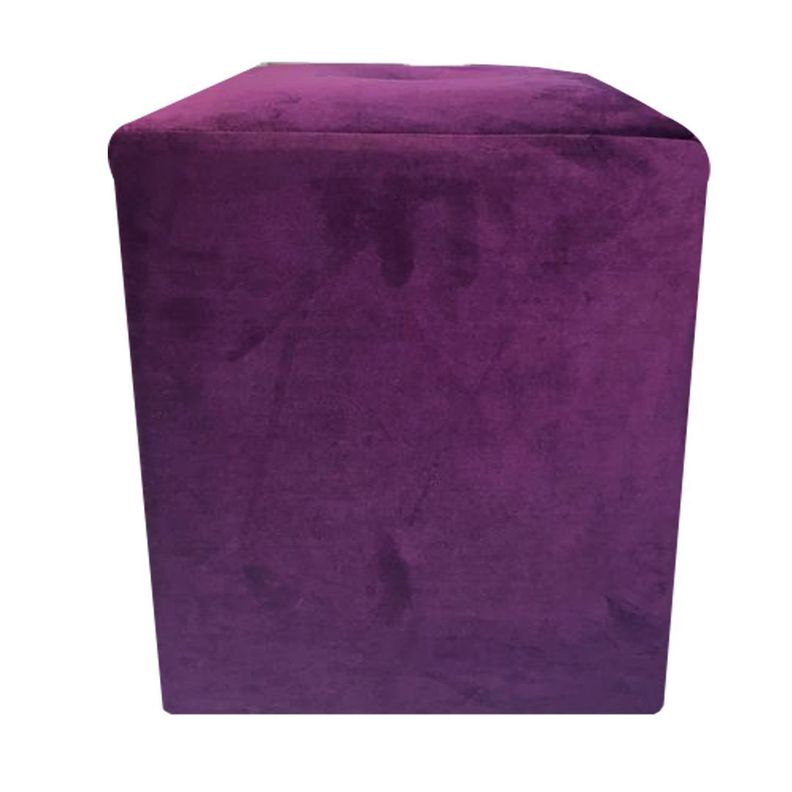 Pouf HVM Cuadrado Morado Felpa-3