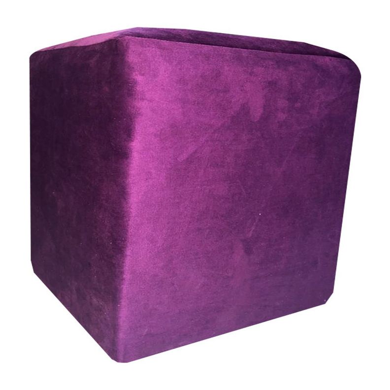 Pouf HVM Cuadrado Morado Felpa-4
