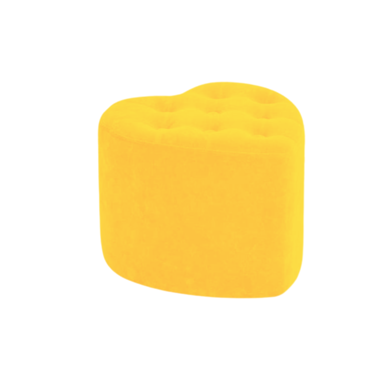 2 Puff en forma de corazón Boton Amarillo-0