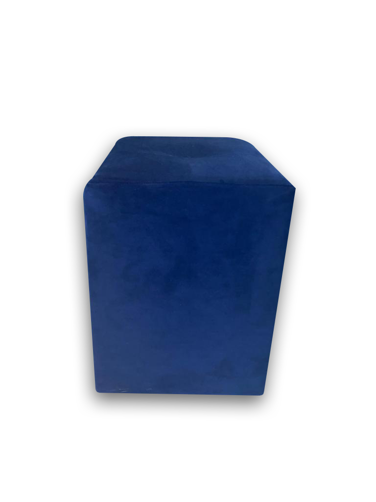 Pouf HVM Cuadrado Azul Rey Felpa-0