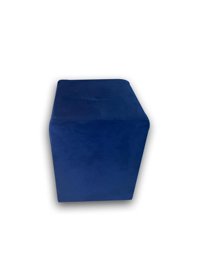 Pouf HVM Cuadrado Azul Rey Felpa-1