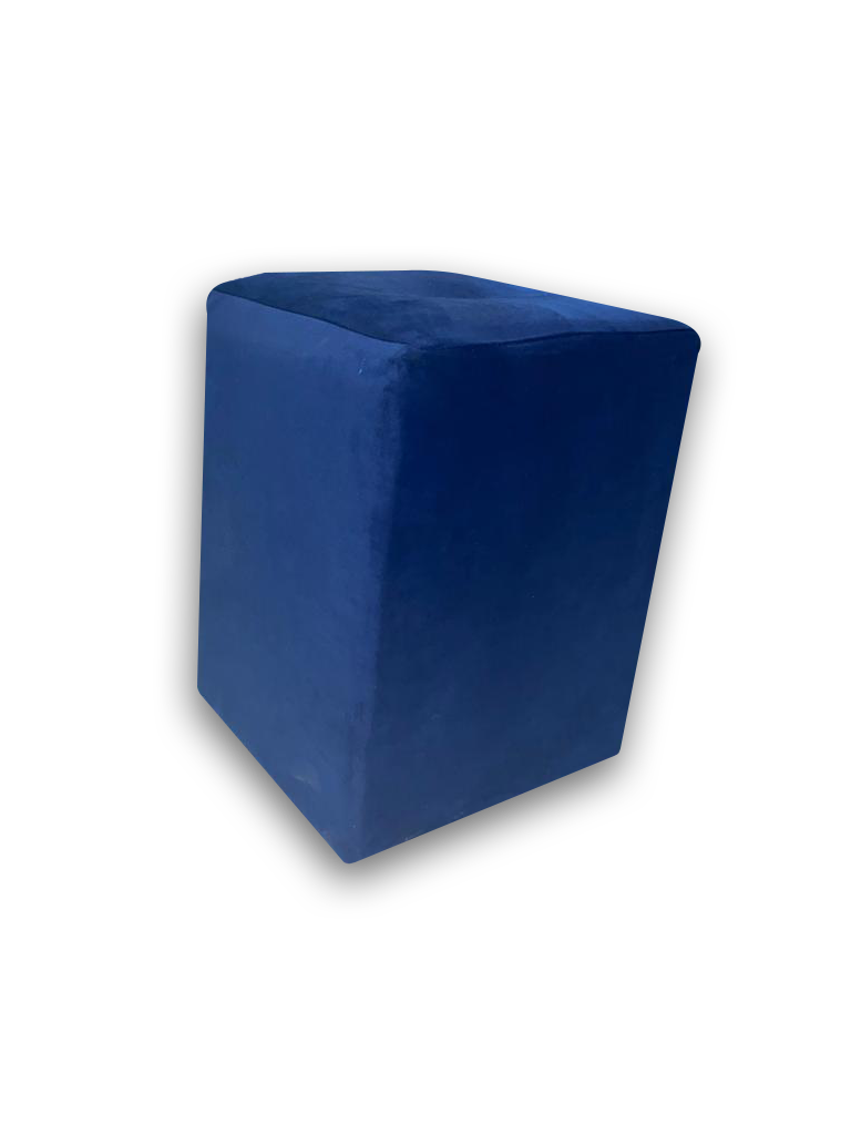 Pouf HVM Cuadrado Azul Rey Felpa-2
