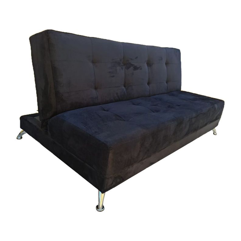 Futon Cama Patagonia 15P Negro Felpa Pmetal-2