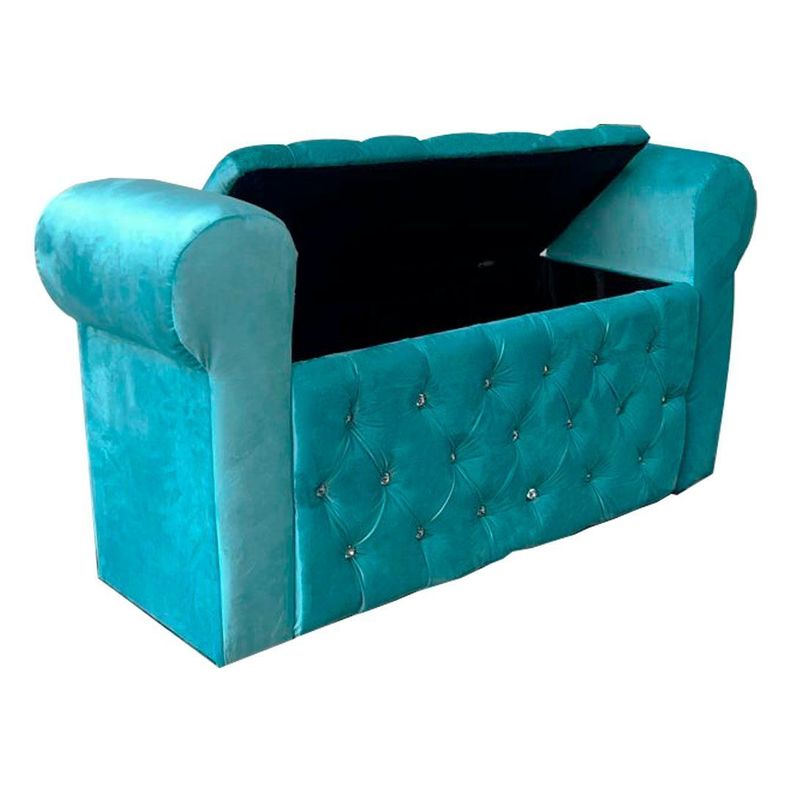 Banqueta Baul Capitone Calipso Felpa -0