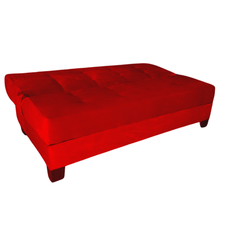 Futon Cama Baul Patagonia 15P Rojo Felpa Pmadera-1