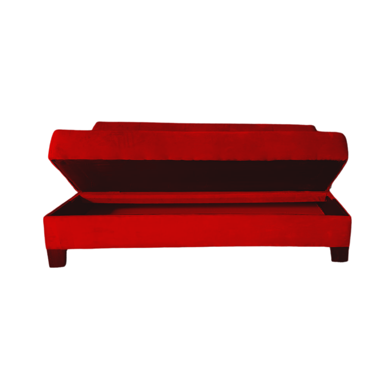 Futon Cama Baul Patagonia 15P Rojo Felpa Pmadera-2