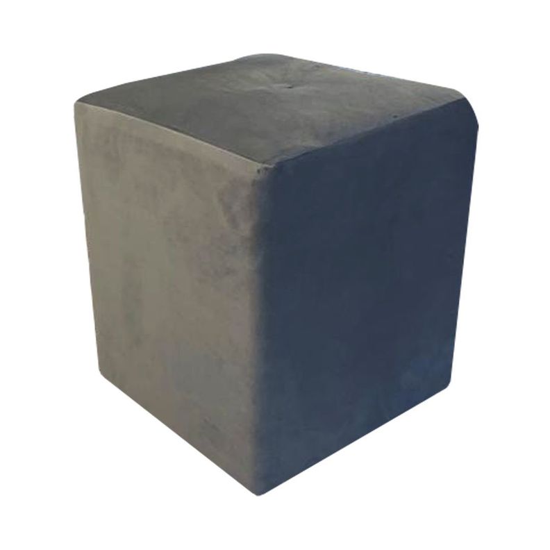 Pouf HVM Cuadrado Gris Perla Felpa-0