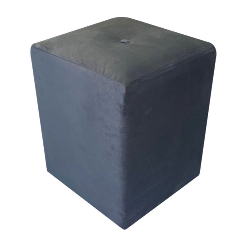 Pouf HVM Cuadrado Gris Perla Felpa-1