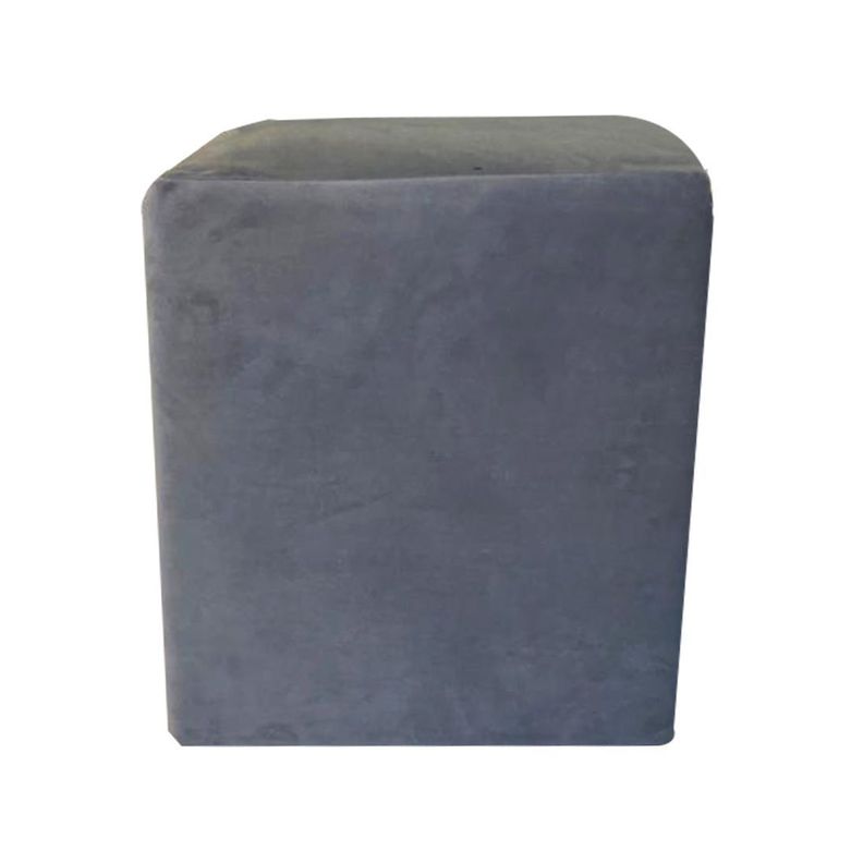 Pouf HVM Cuadrado Gris Perla Felpa-2
