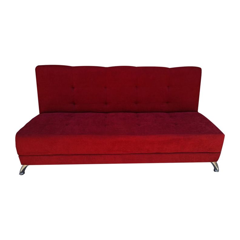 Futon Cama Patagonia 2 Cuerpos Rojo Felpa pmetal-0