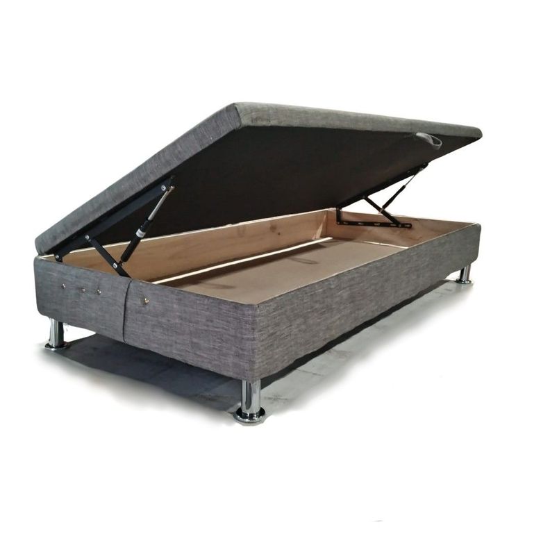 Base Baul HVM 1.5 Plazas Gris Lino Pmetal-0
