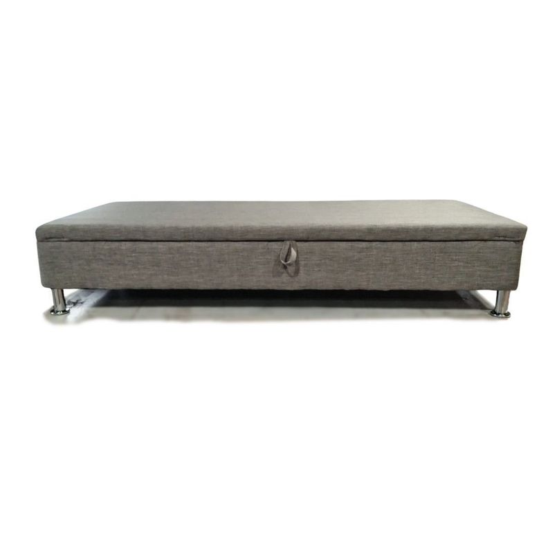 Base Baul HVM 1.5 Plazas Gris Lino Pmetal-1