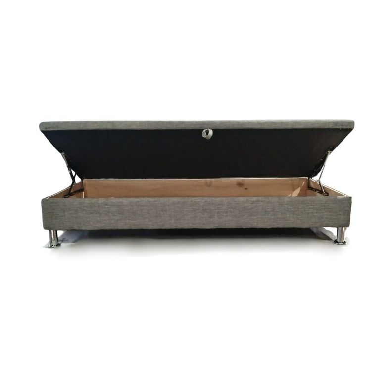 Base Baul HVM 1.5 Plazas Gris Lino Pmetal-2