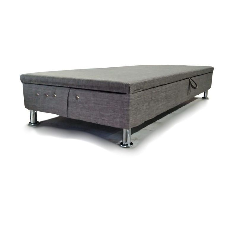 Base Baul HVM 1.5 Plazas Gris Lino Pmetal-3