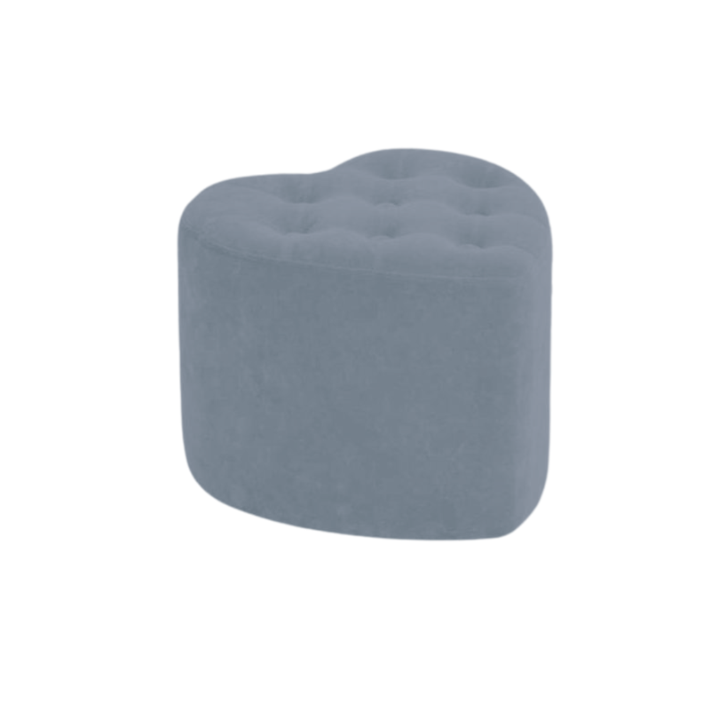 2 Puff en forma de corazón Boton Gris-0