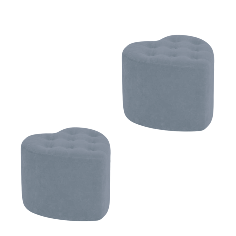 2 Puff en forma de corazón Boton Gris-1