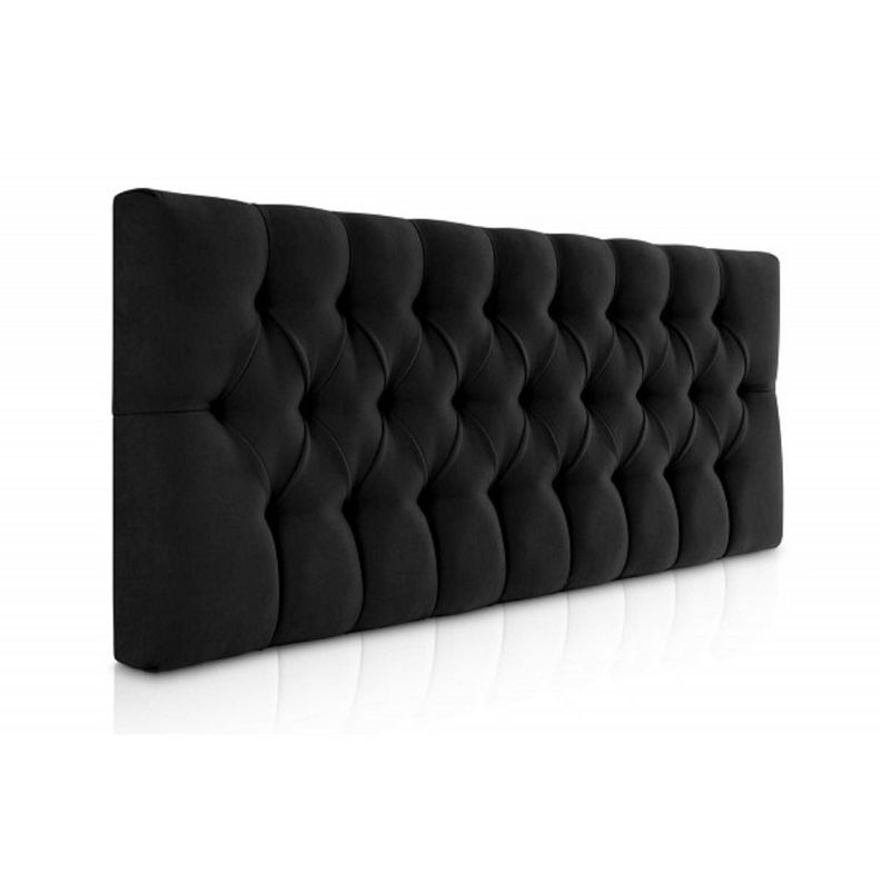 Respaldo Capitone Antonia HVM 1.5 plaza Negro Felpa-1