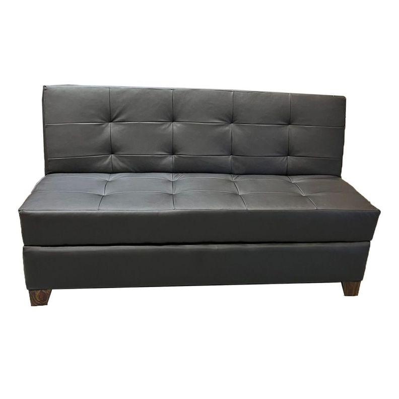 Futon Cama Baul Patagonia 15P Negro Cuero PU Pmadera-0