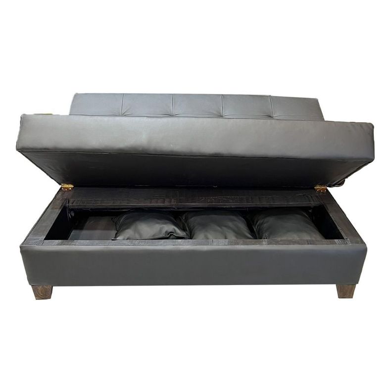 Futon Cama Baul Patagonia 15P Negro Cuero PU Pmadera-3