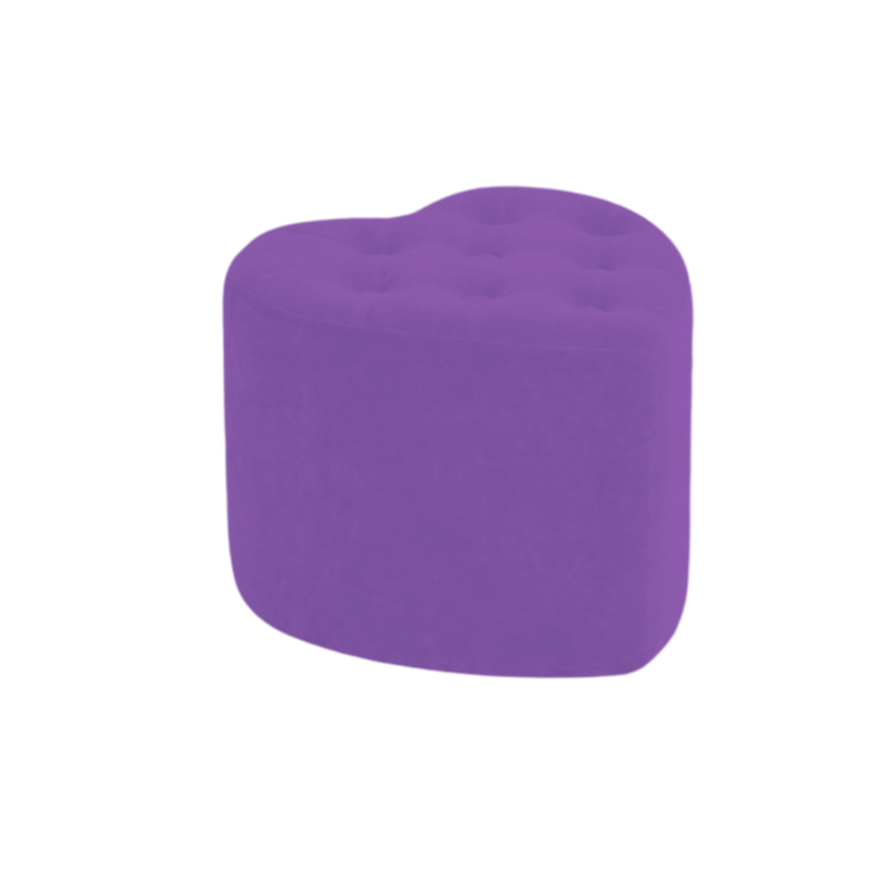 2 Puff en forma de corazón Boton Morado-0