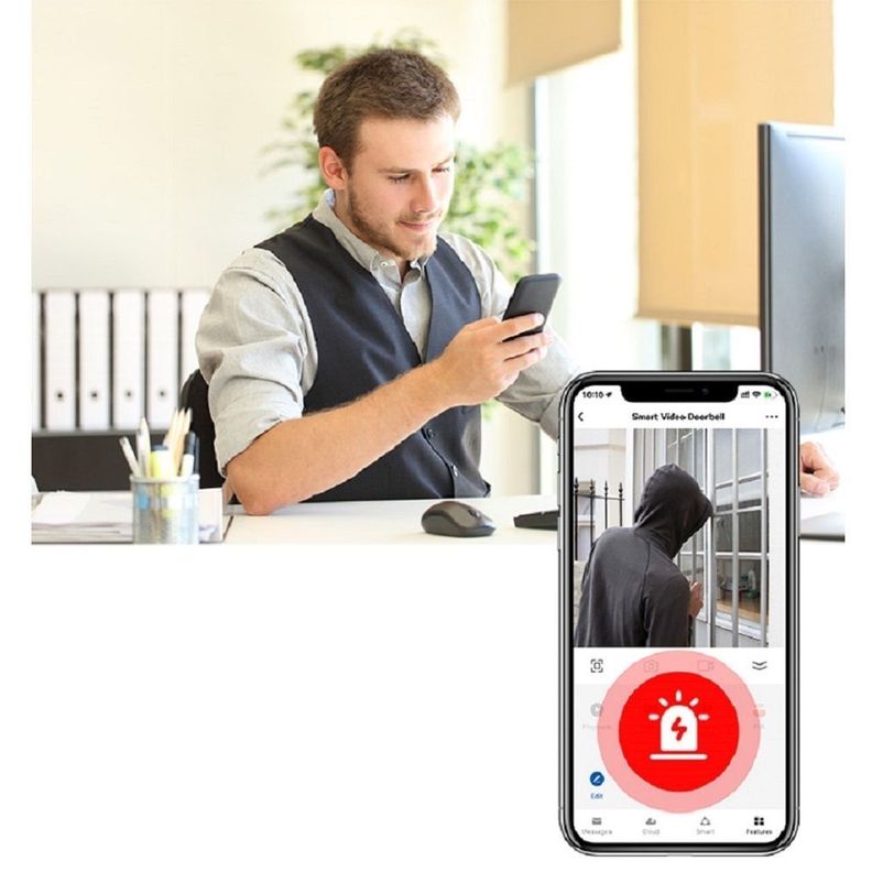 Timbre Camara de Video Inteligente WiFi Alexa-5