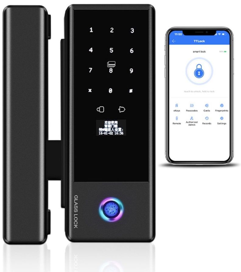 Cerradura Electrónica Inteligente Bluetooth Puerta de Vidrio-1