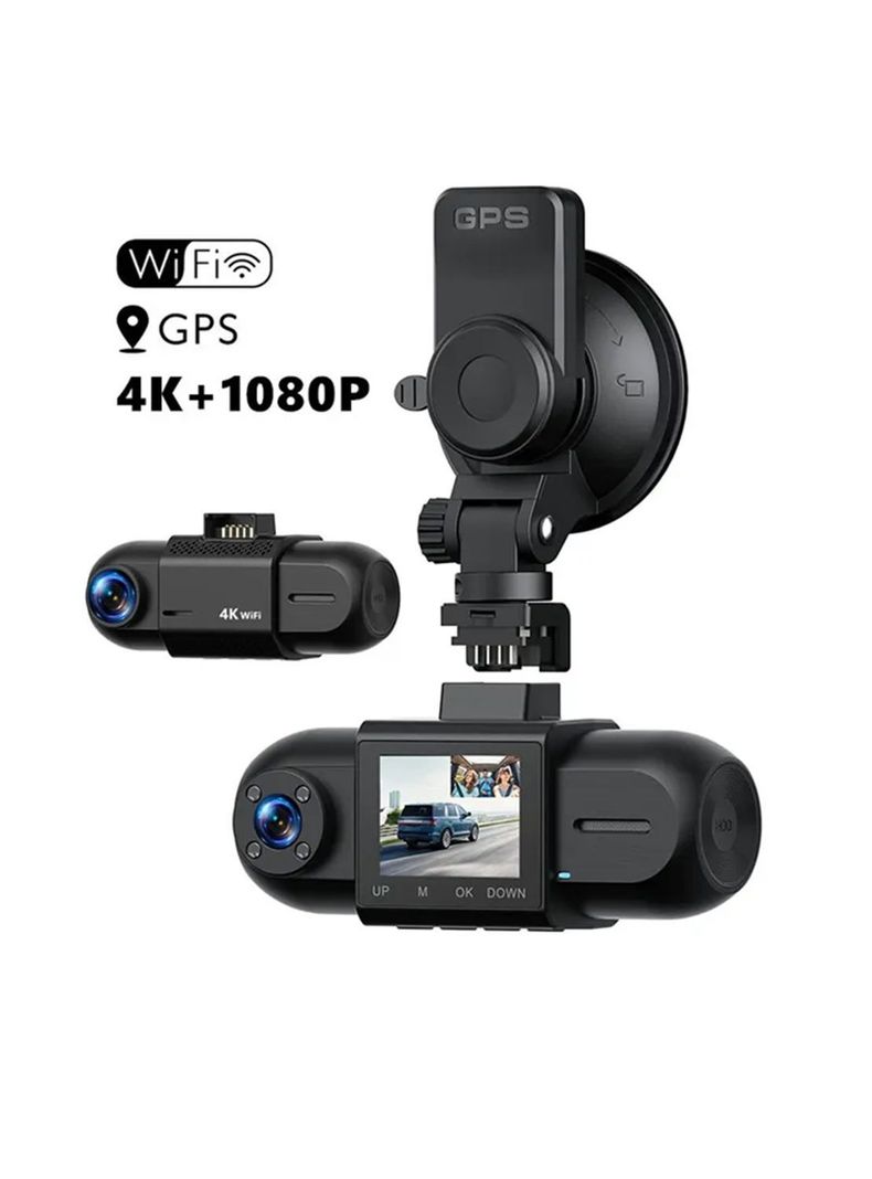 Cámara de Auto Dual 4K + 1080P con WiFi y GPS-1