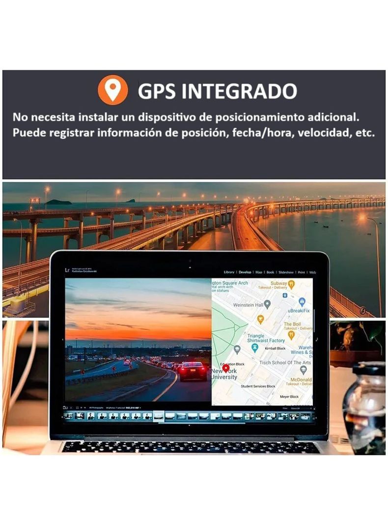Cámara de Auto Dual 4K + 1080P con WiFi y GPS-4