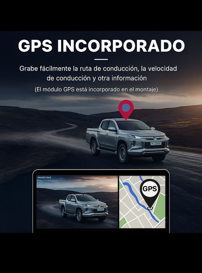 Cámara de Auto Dual 4K + 1080P con WiFi y GPS-5