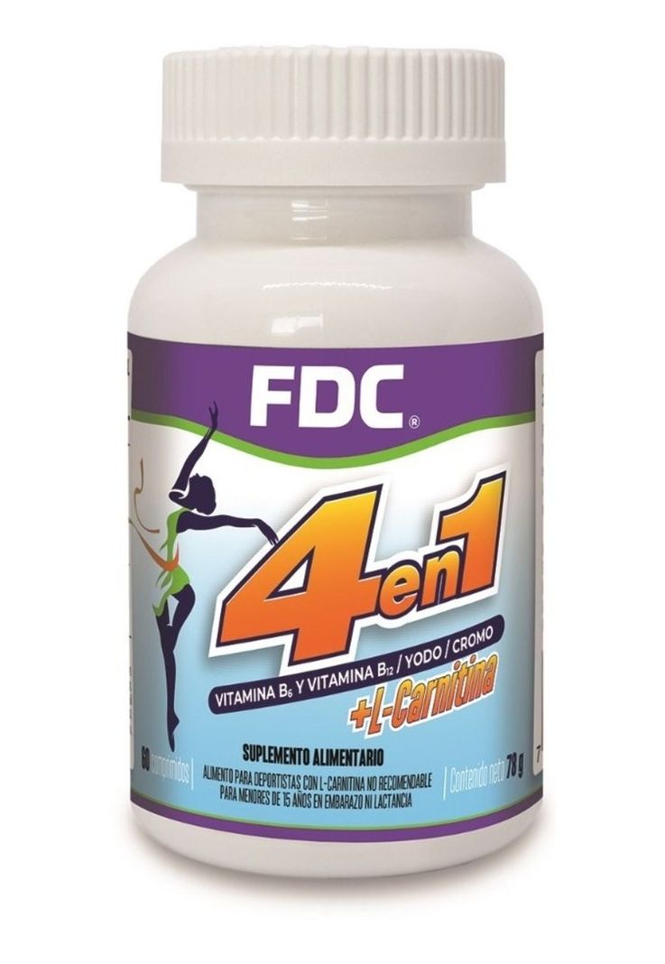Adelgazante - 4 En 1 Con L-carnitina X 60 Capsulas-0