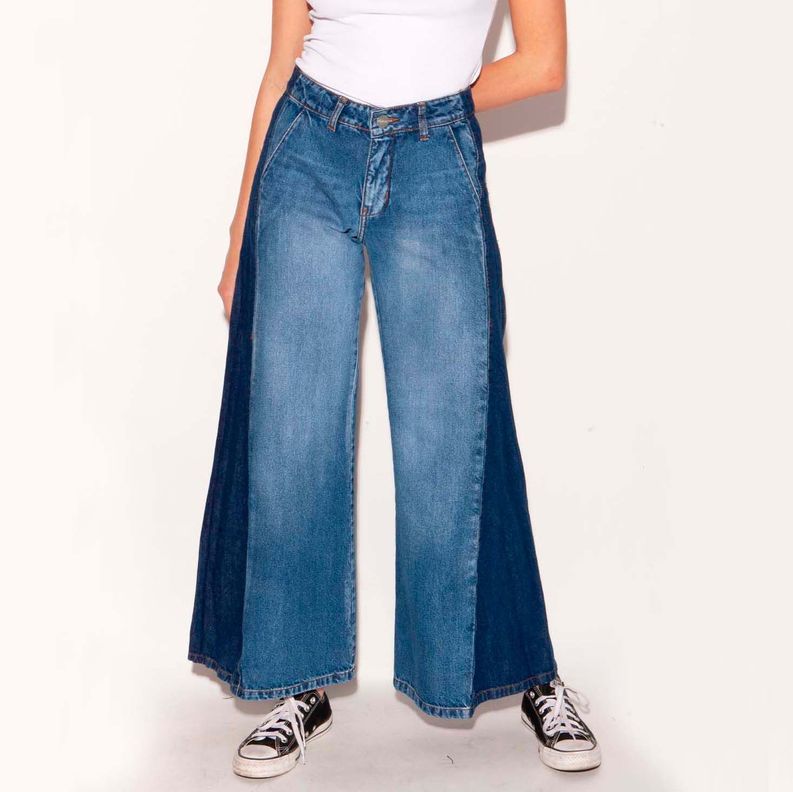 Jeans Lisa Bicolor Azul