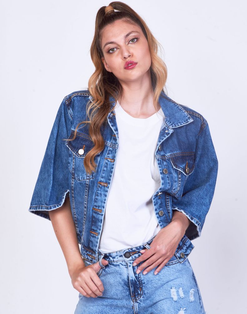 Chaqueta manga 3/4 Gracia Azul L