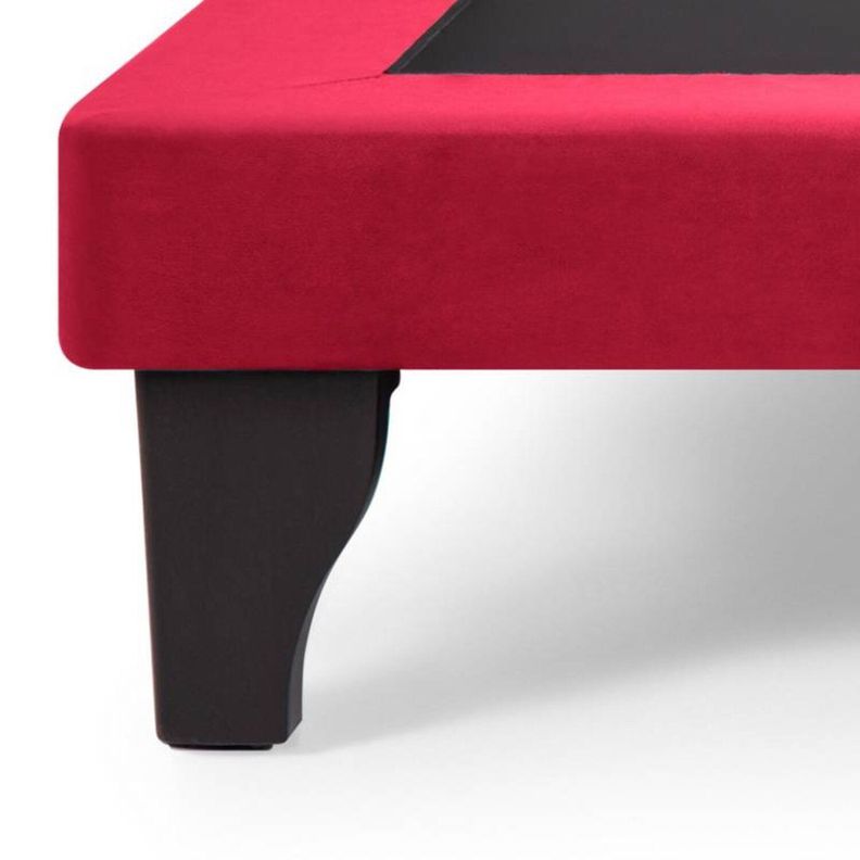 Base De Cama Europea King Felpa Rojo-1