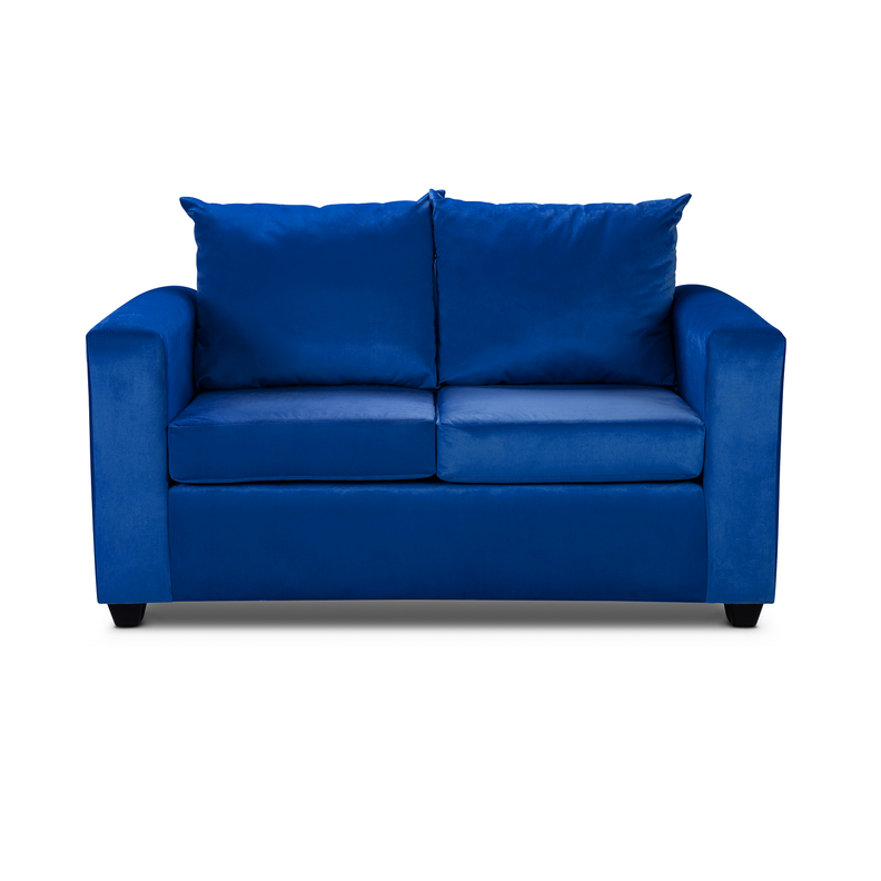 Sofa Niza 2 Cuerpos Felpa Azul Marino-0