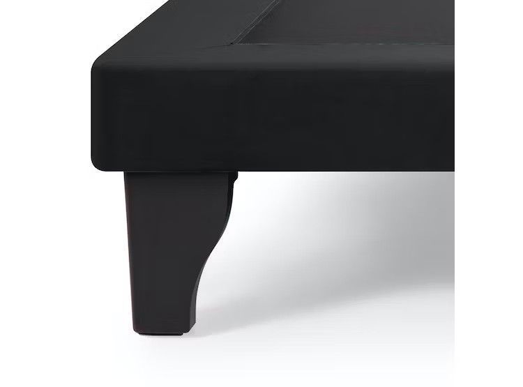 Base De Cama Europea King Felpa Negro-1