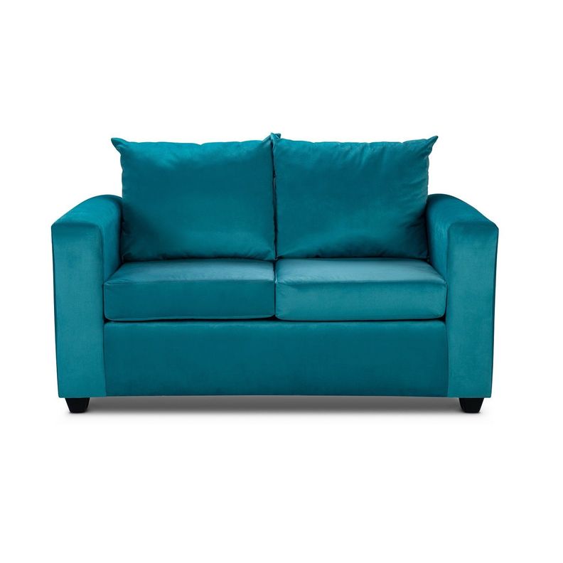 Sofa Niza 2 Cuerpos Felpa Turquesa-0
