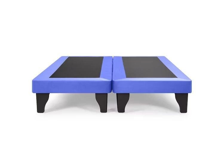 Base De Cama Europea King Felpa Azul -0