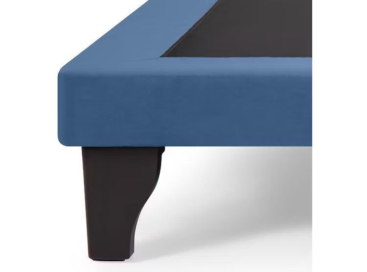 Base De Cama Europea King Felpa Azul -1