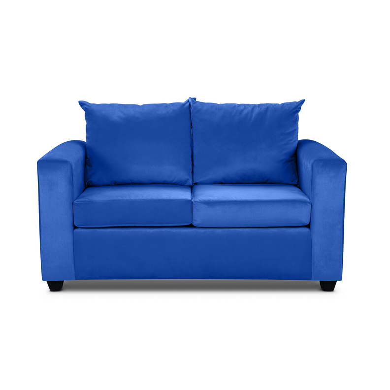 Sofa Niza 2 Cuerpos Felpa Azul-0