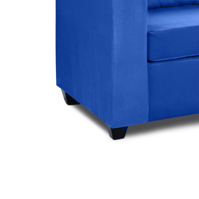 Sofa Niza 2 Cuerpos Felpa Azul-3