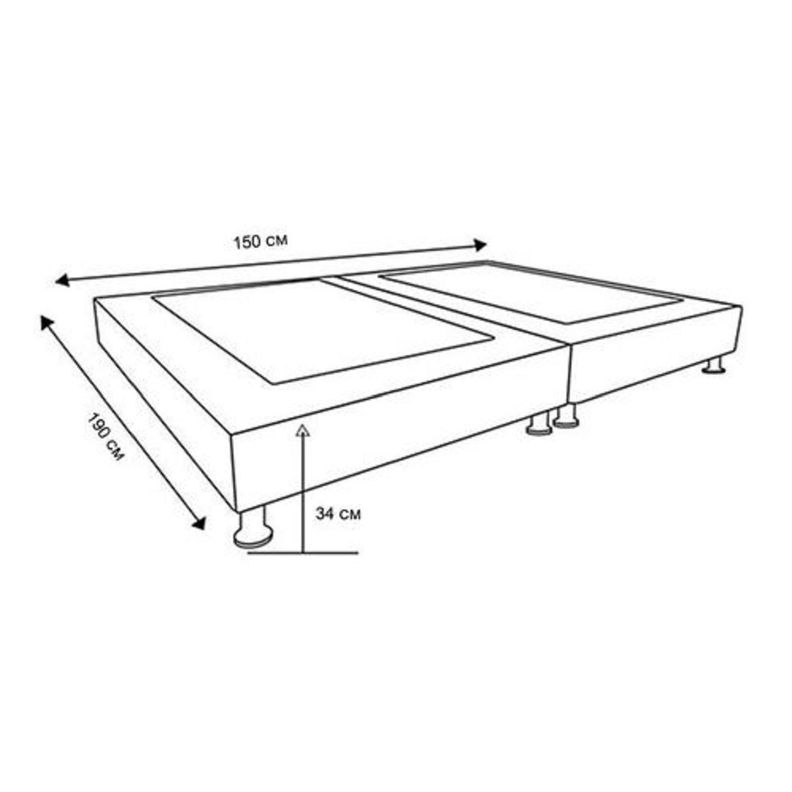 Base de Cama Europea 2 Plazas Tela Beige-3
