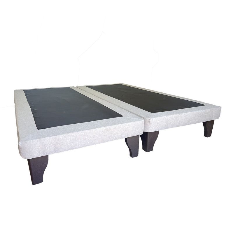 Base de Cama Europea 2 Plazas Tela Beige-1