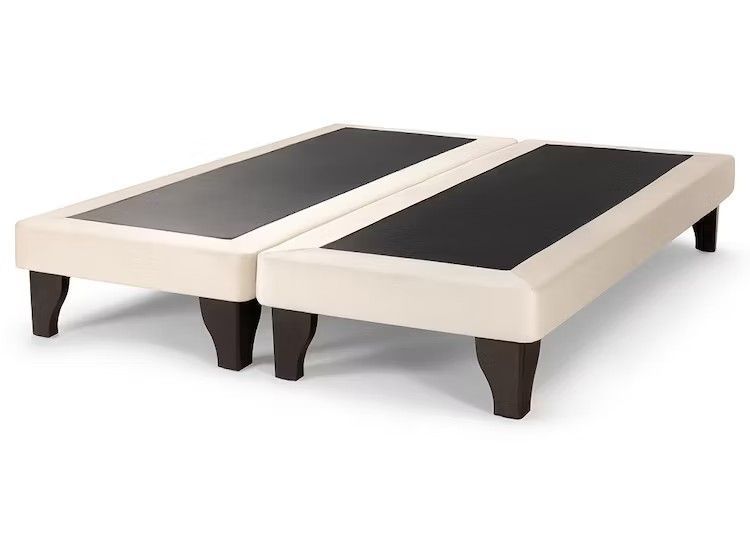 Base De Cama Europea 2 Plazas  Felpa Beige-0