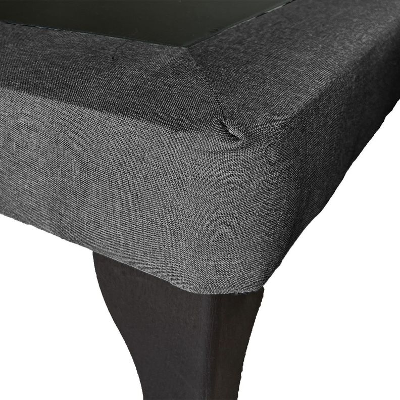Base de Cama Europea 2 Plazas Tela Gris Oscuro-3