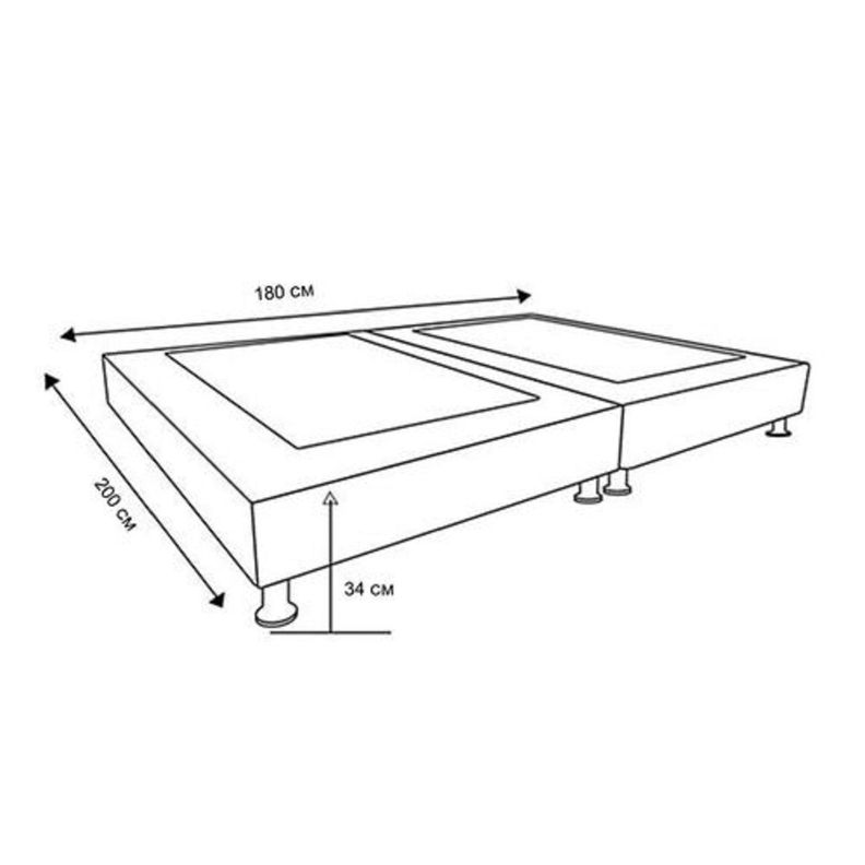 Base de Cama Europea King Tela Gris Oscuro-1